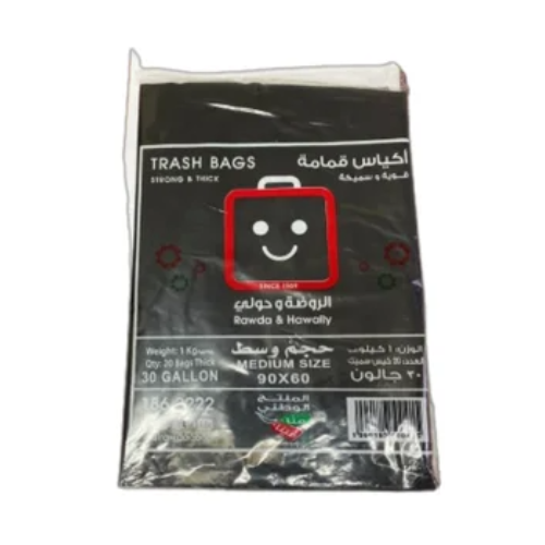 أكياس قمامة الجزيرة الروضة سميك وسط 60*90 واحد كيلو